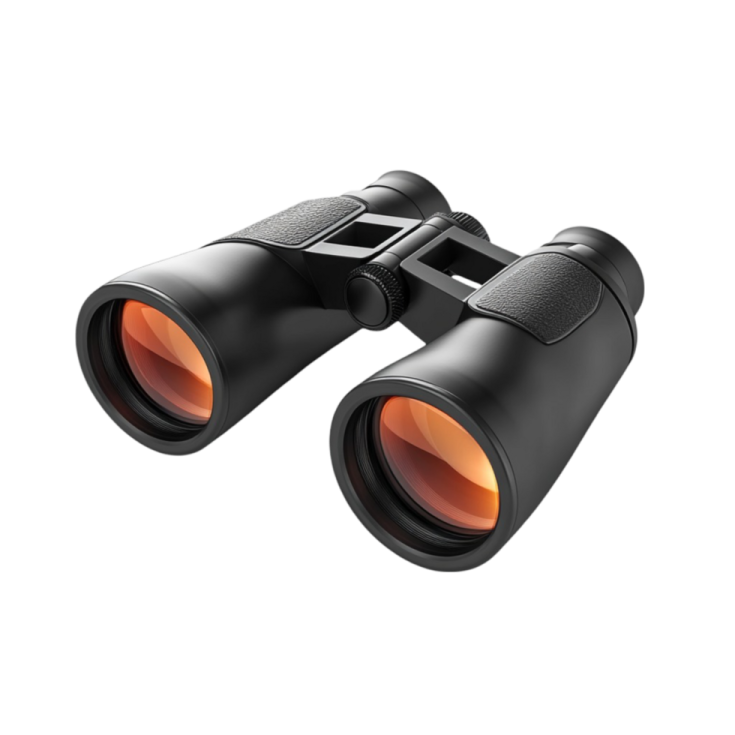 a pair of binoculars on white background