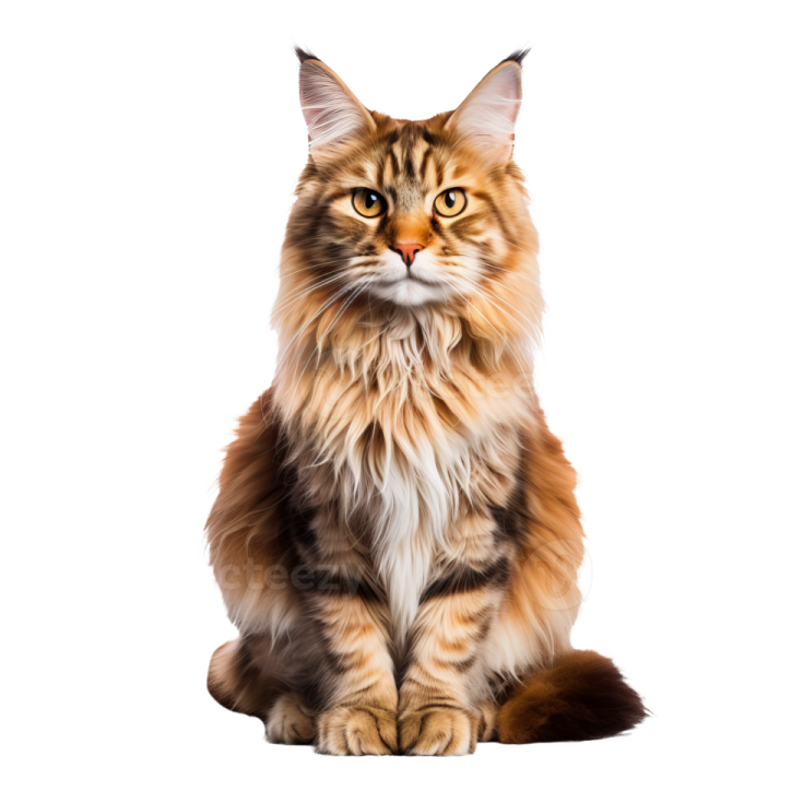 a long haired cat sitting on the floor