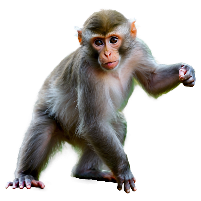 a monkey is standing on its hinds