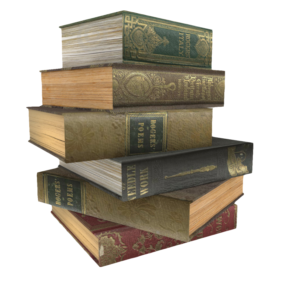 a stack of books on a white background
