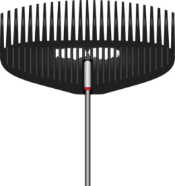 a black and white comb on a white background