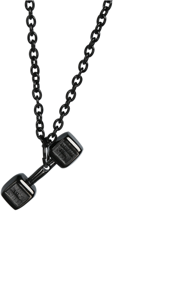 a black necklace with a lock on it