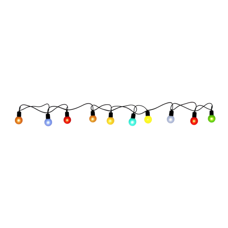 a string of multi colored christmas lights