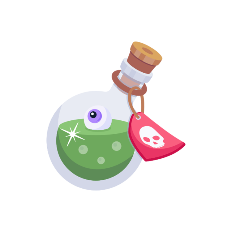 an illustration of a bottle with a green substance inside