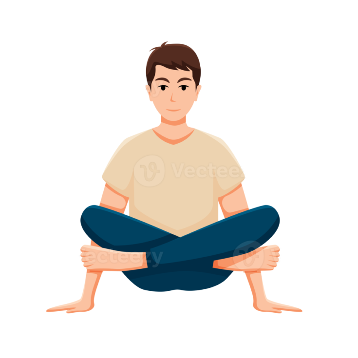 a man sitting on the floor with his legs crossed