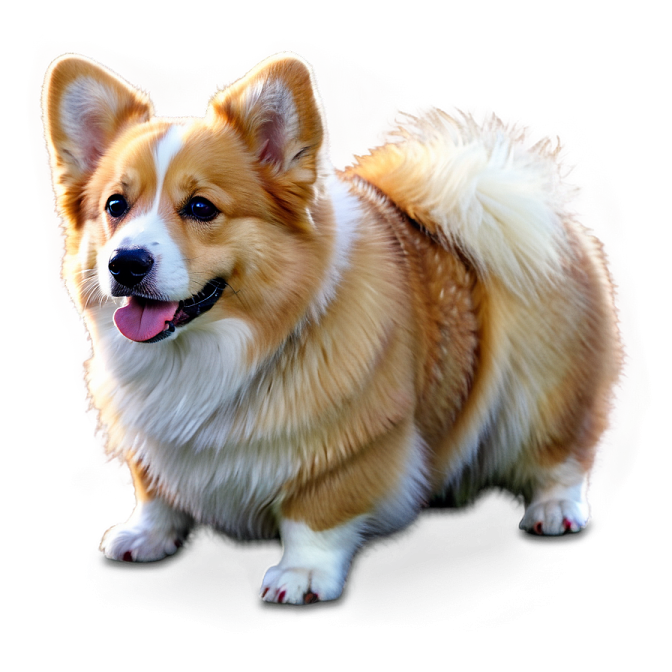 a brown and white dog standing on a white surface