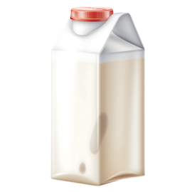 a bottle of milk on a white background