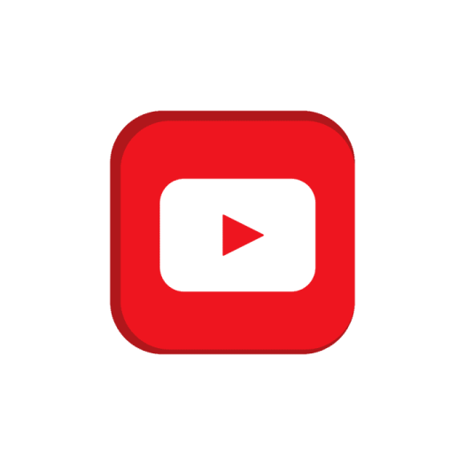 a red youtube icon on a white background