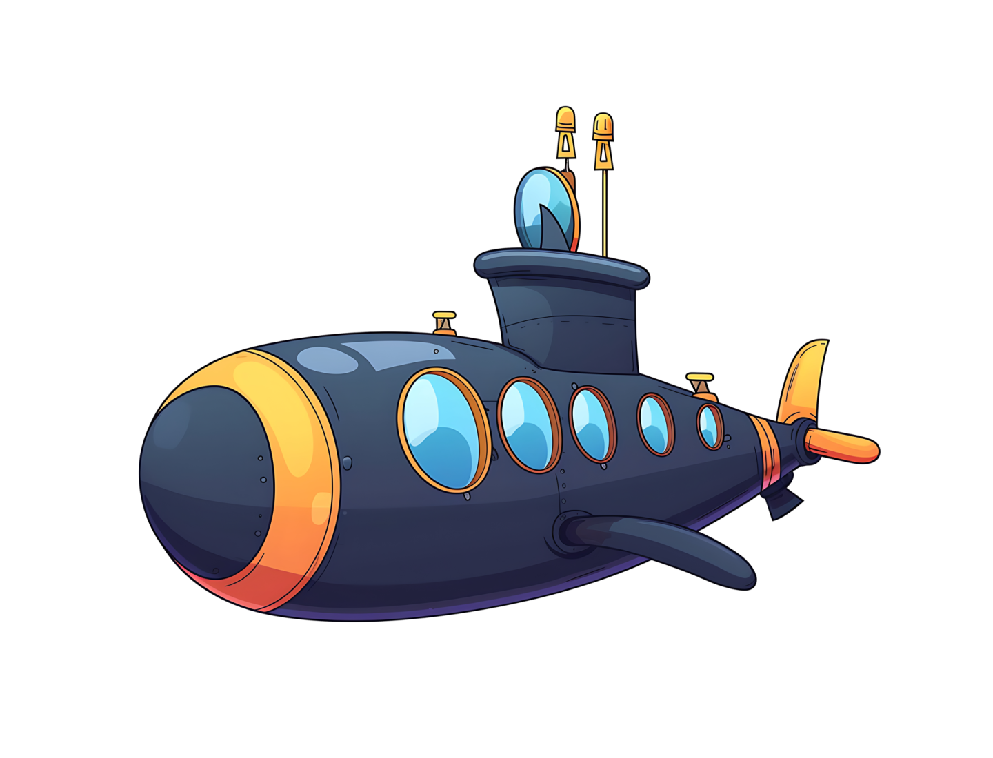 a submarine with an antenna on top of it