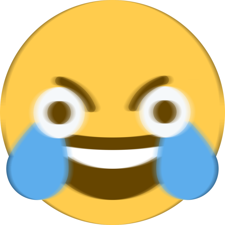 a smiley face with tears on it