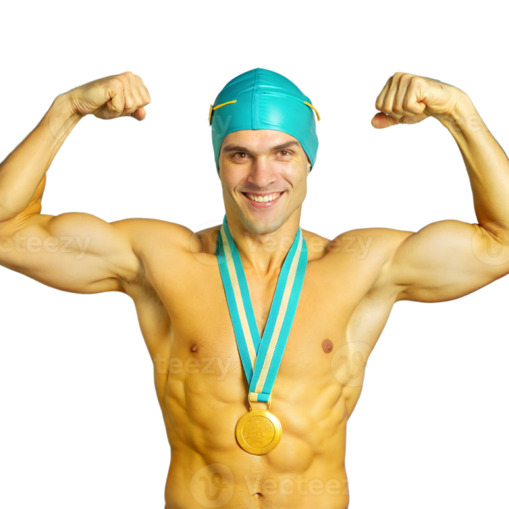 a man with a gold medal on his chest