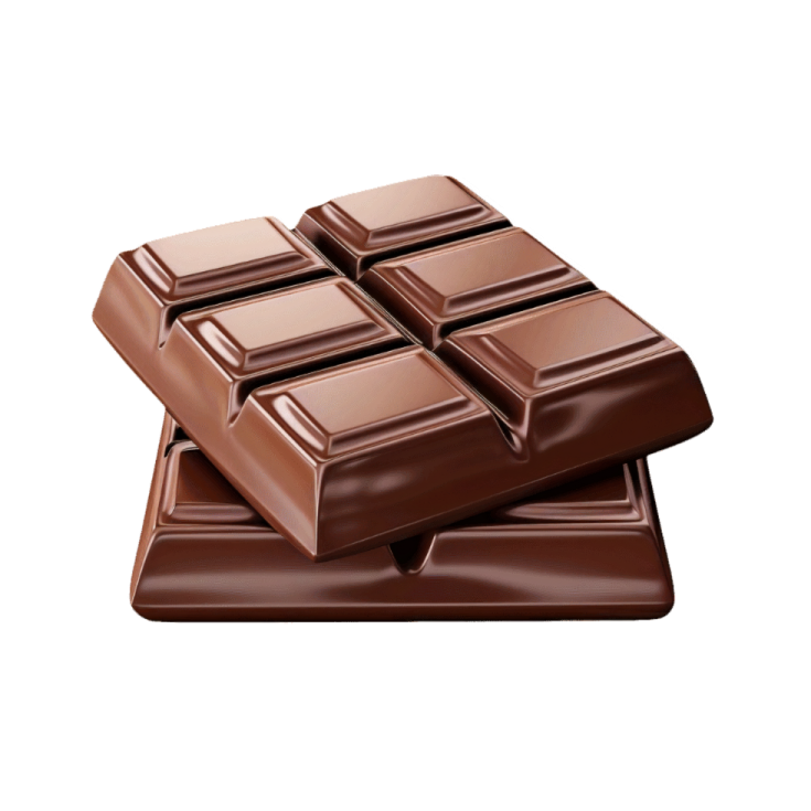 a stack of dark chocolate