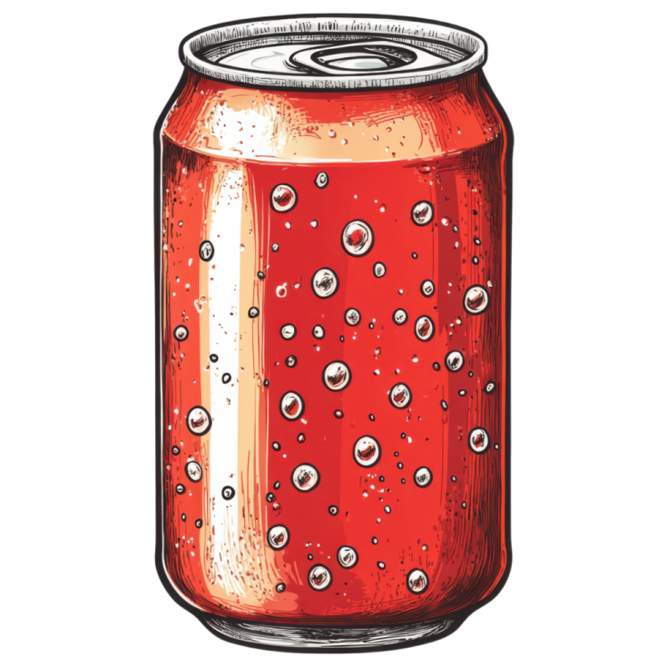 an illustration of a can of soda