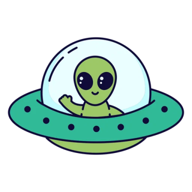 an alien in a spaceship