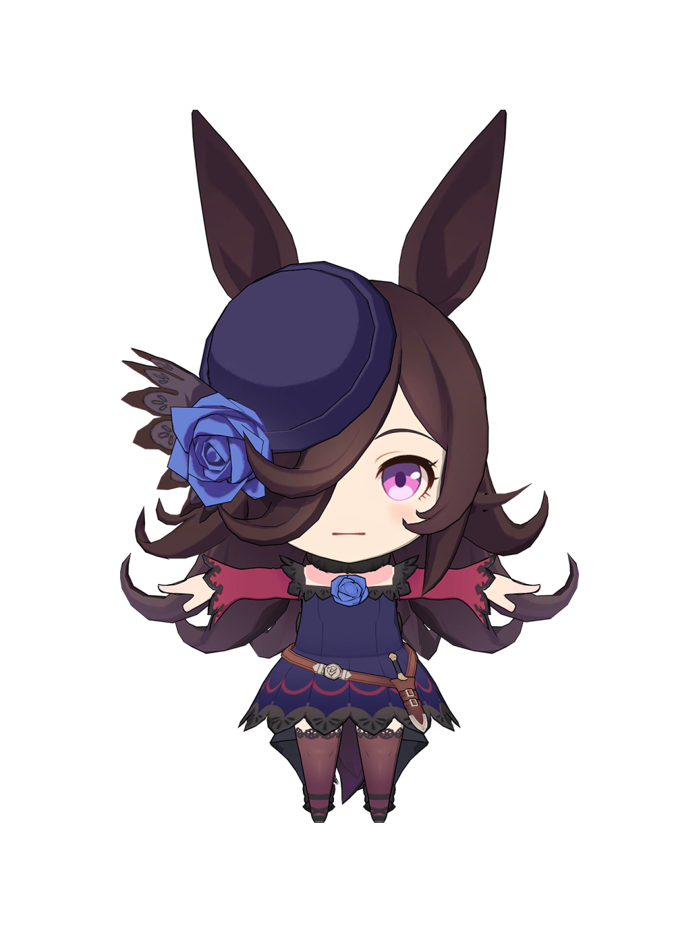 a drawing of a girl wearing a hat and holding a wand