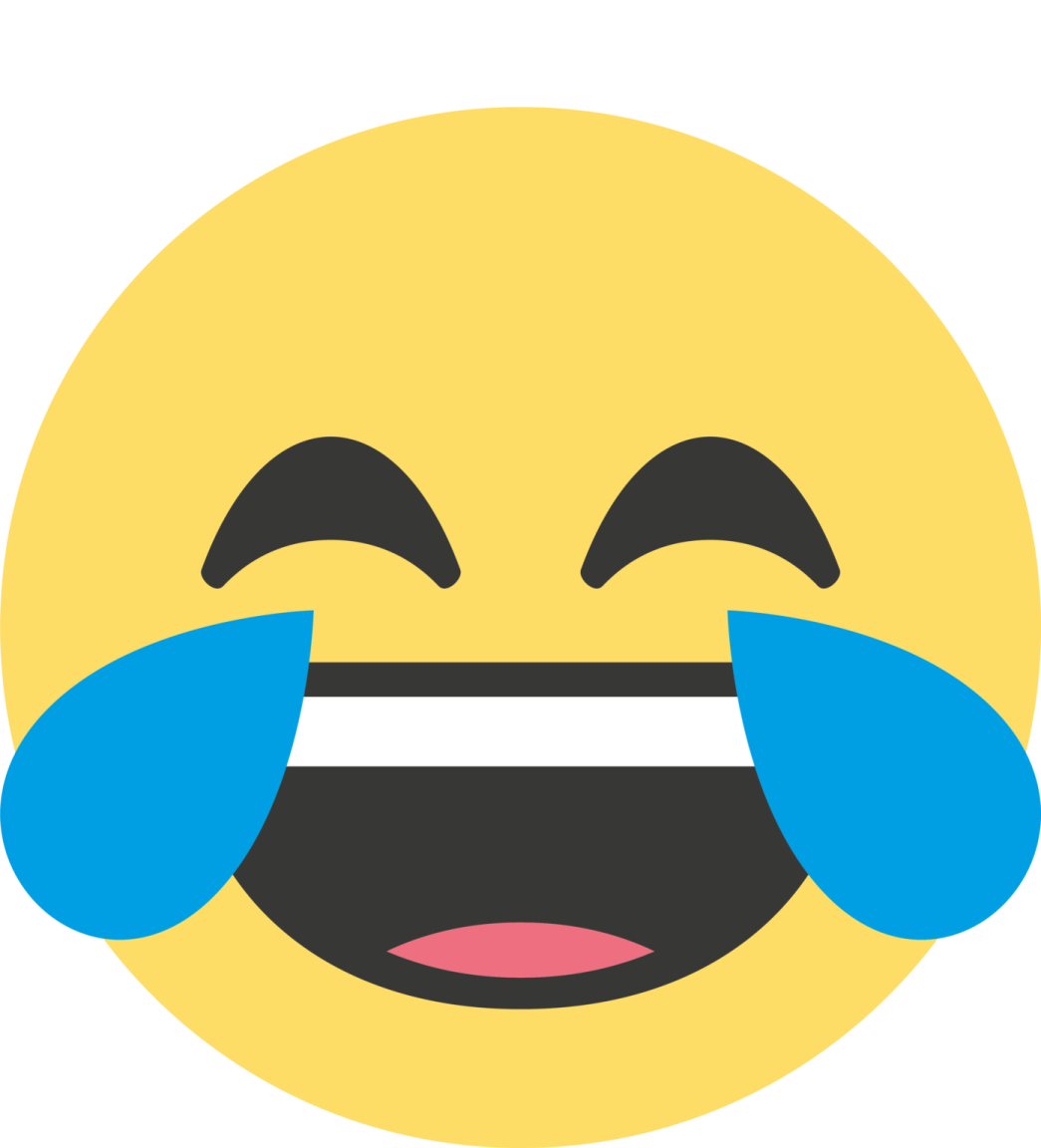 a smiley face with tears on it