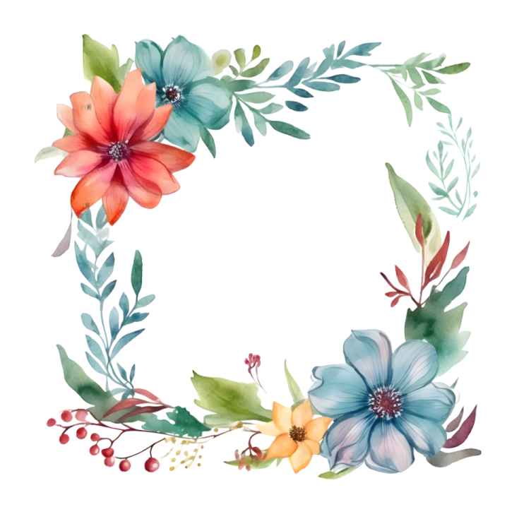 a watercolor floral frame
