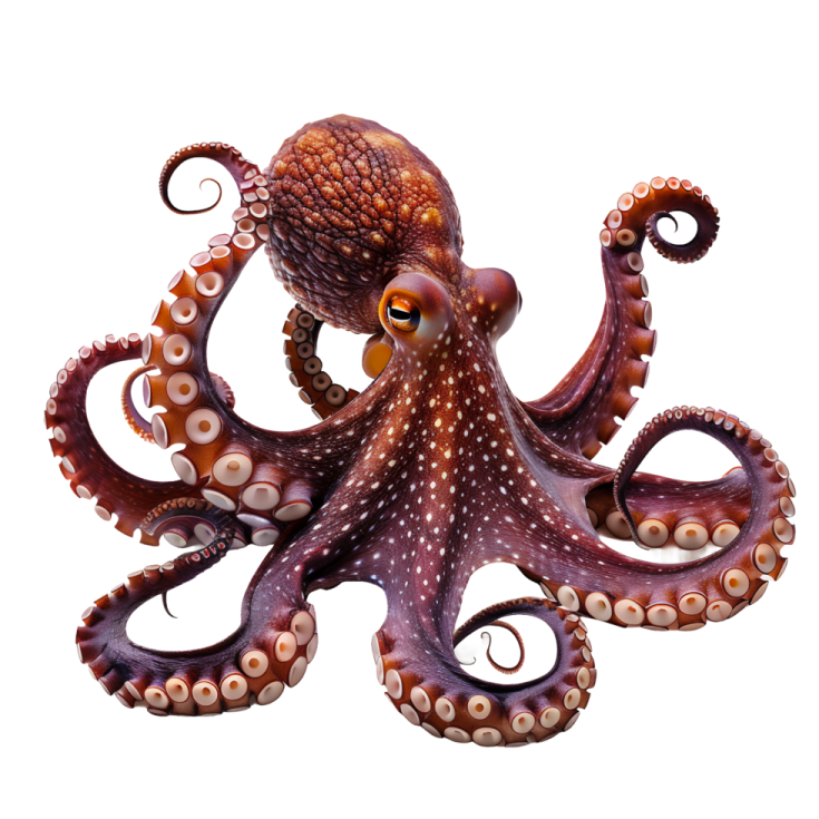 an octopus is sitting on a white surface