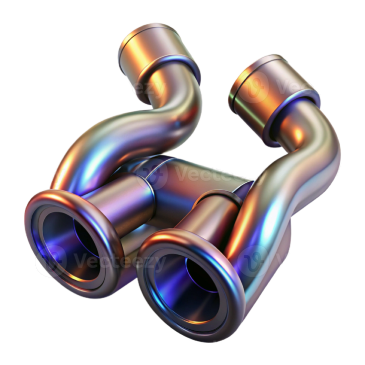 a pair of stainless pipe fittings