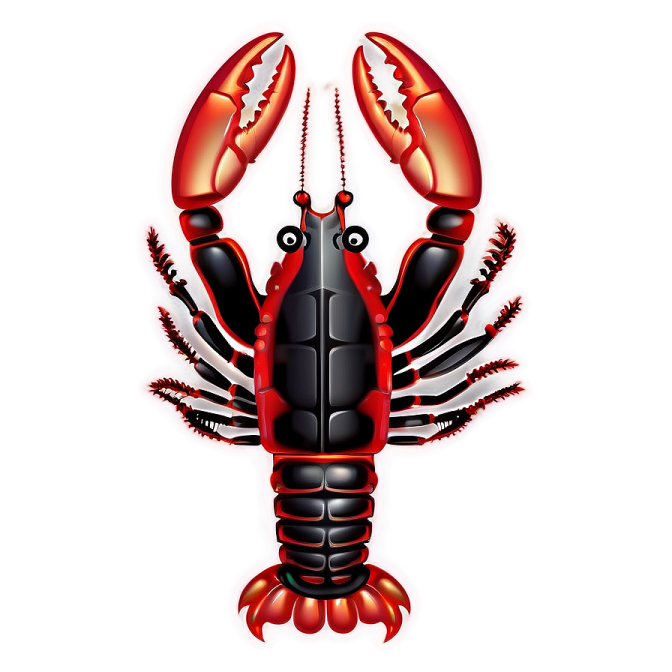 a red lobster on a white background