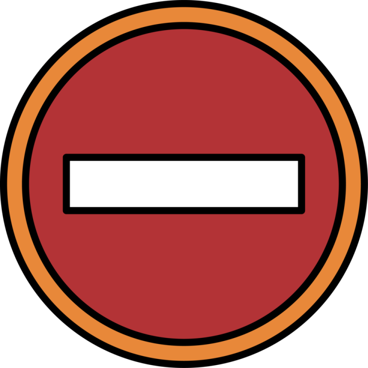 a no entry sign on a white background