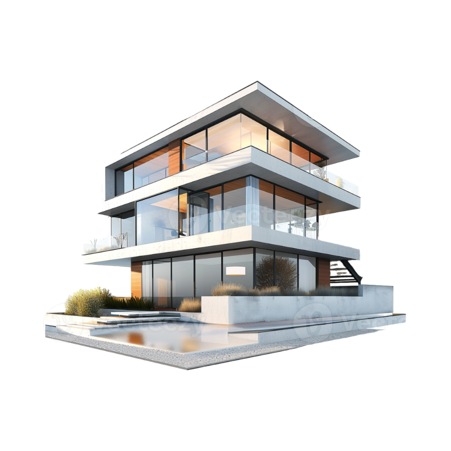 a 3d rendering of a modern house