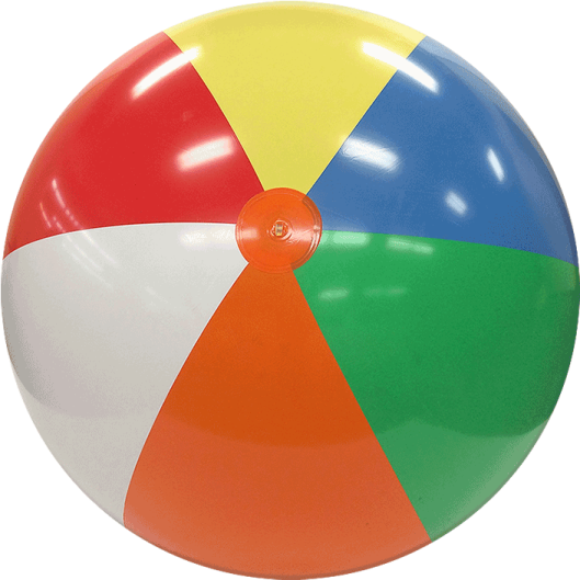 a colorful beach ball on a white background
