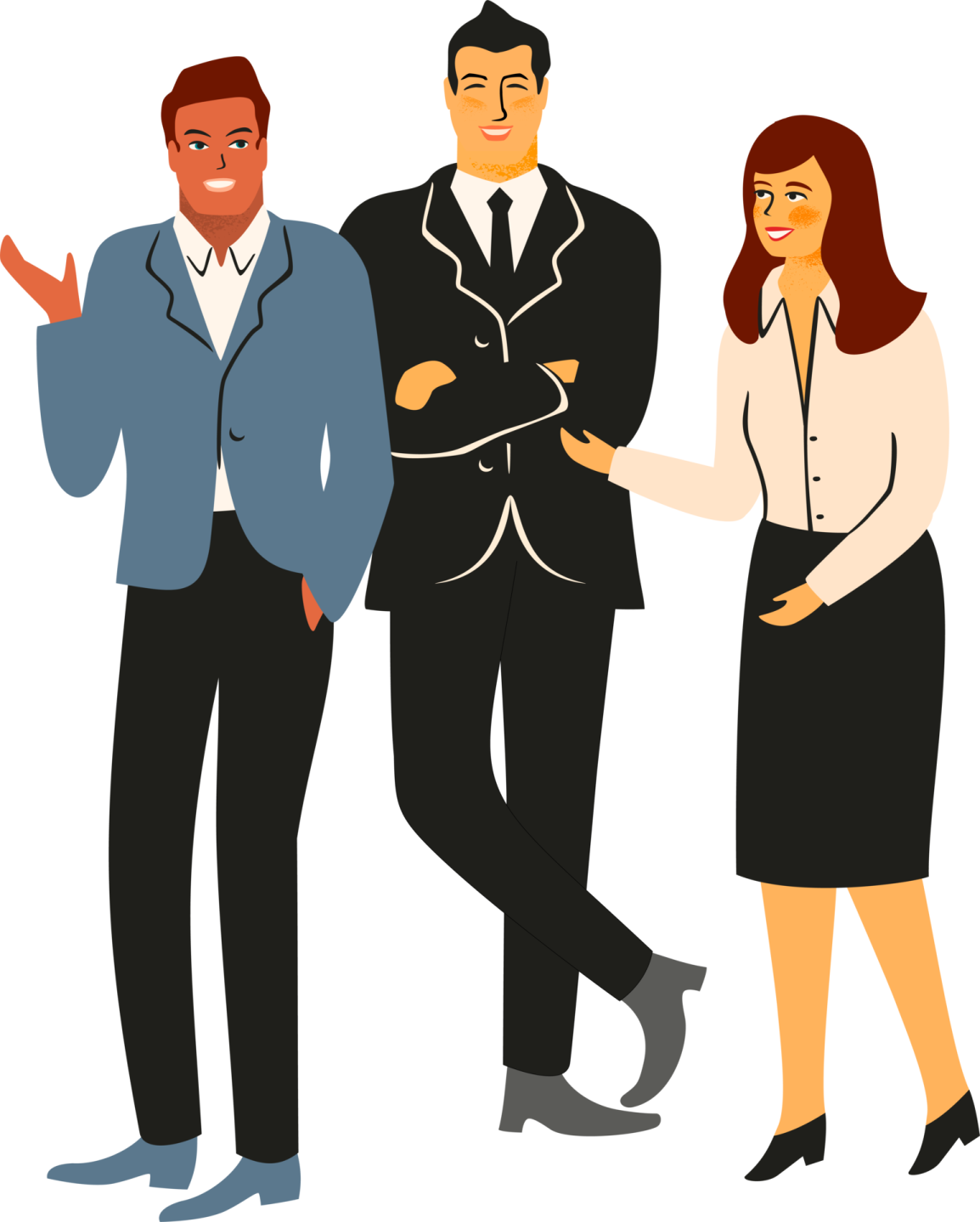 a group of business people standing together