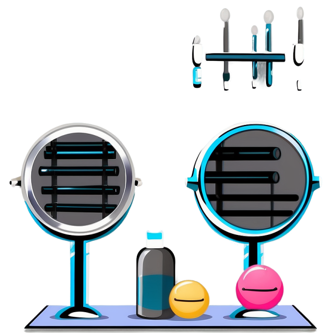 an image of two mirrors and a ball