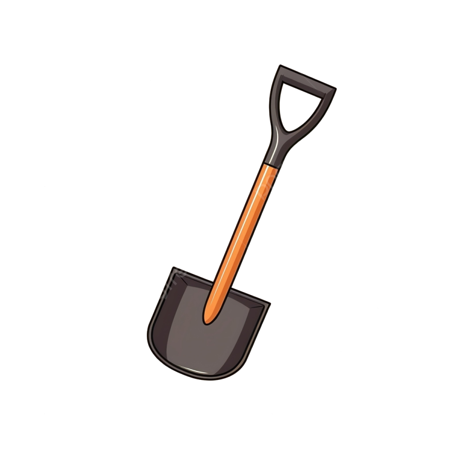 a shovel on a white background