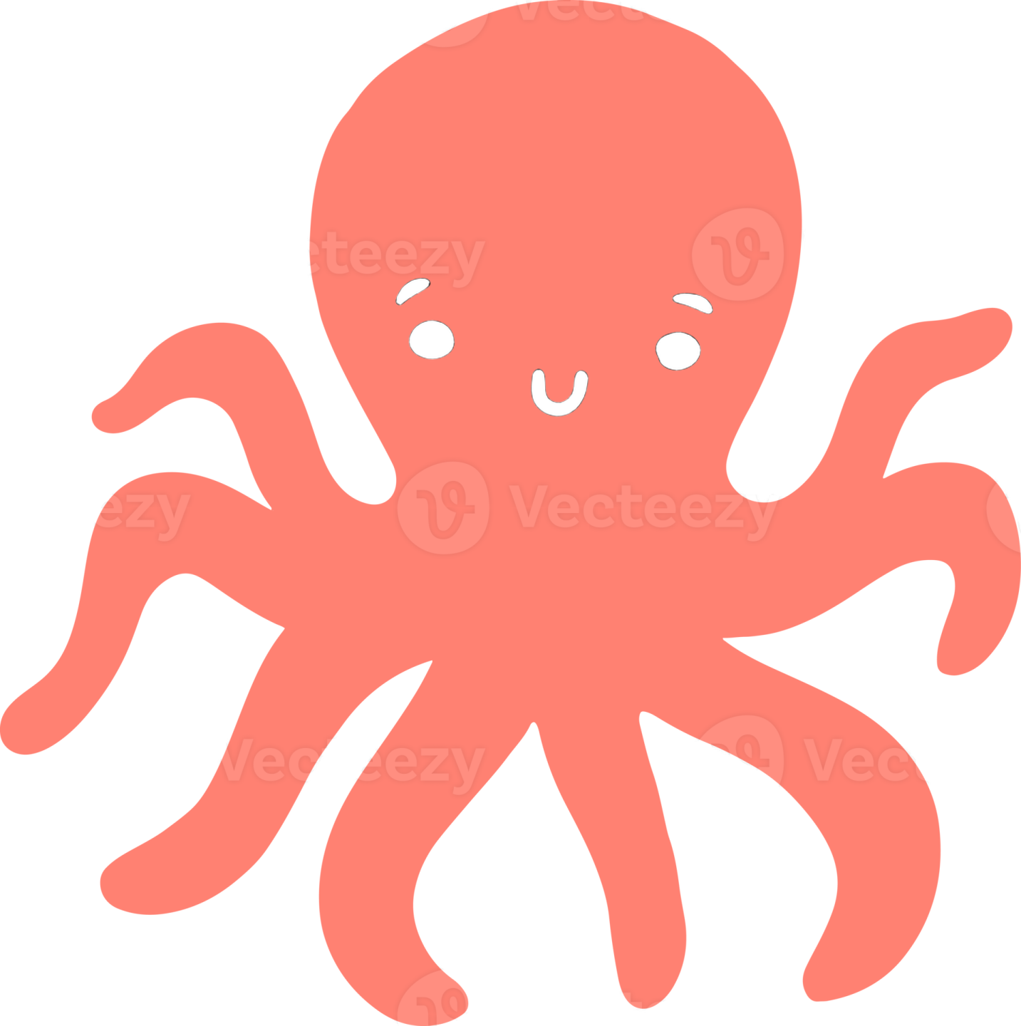 a pink octopus with an open mouth