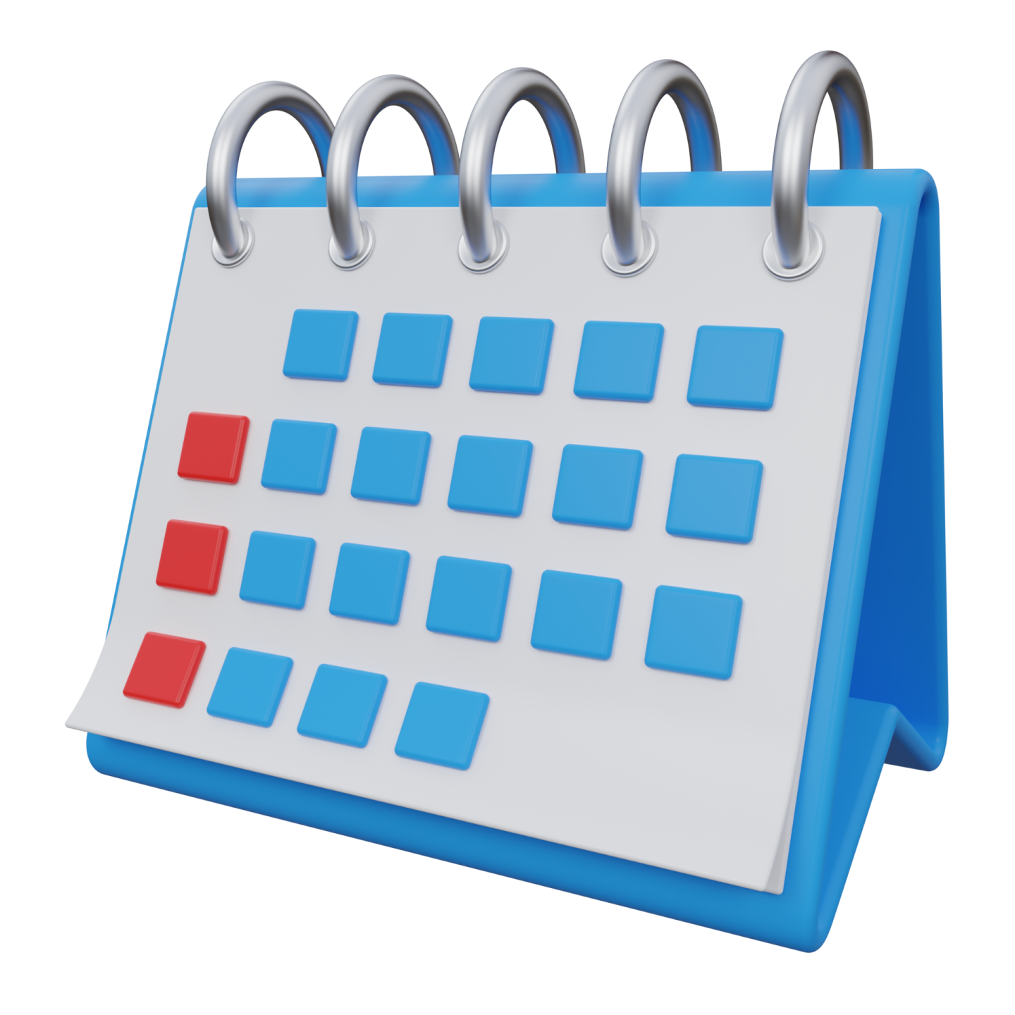 a calendar on a white background