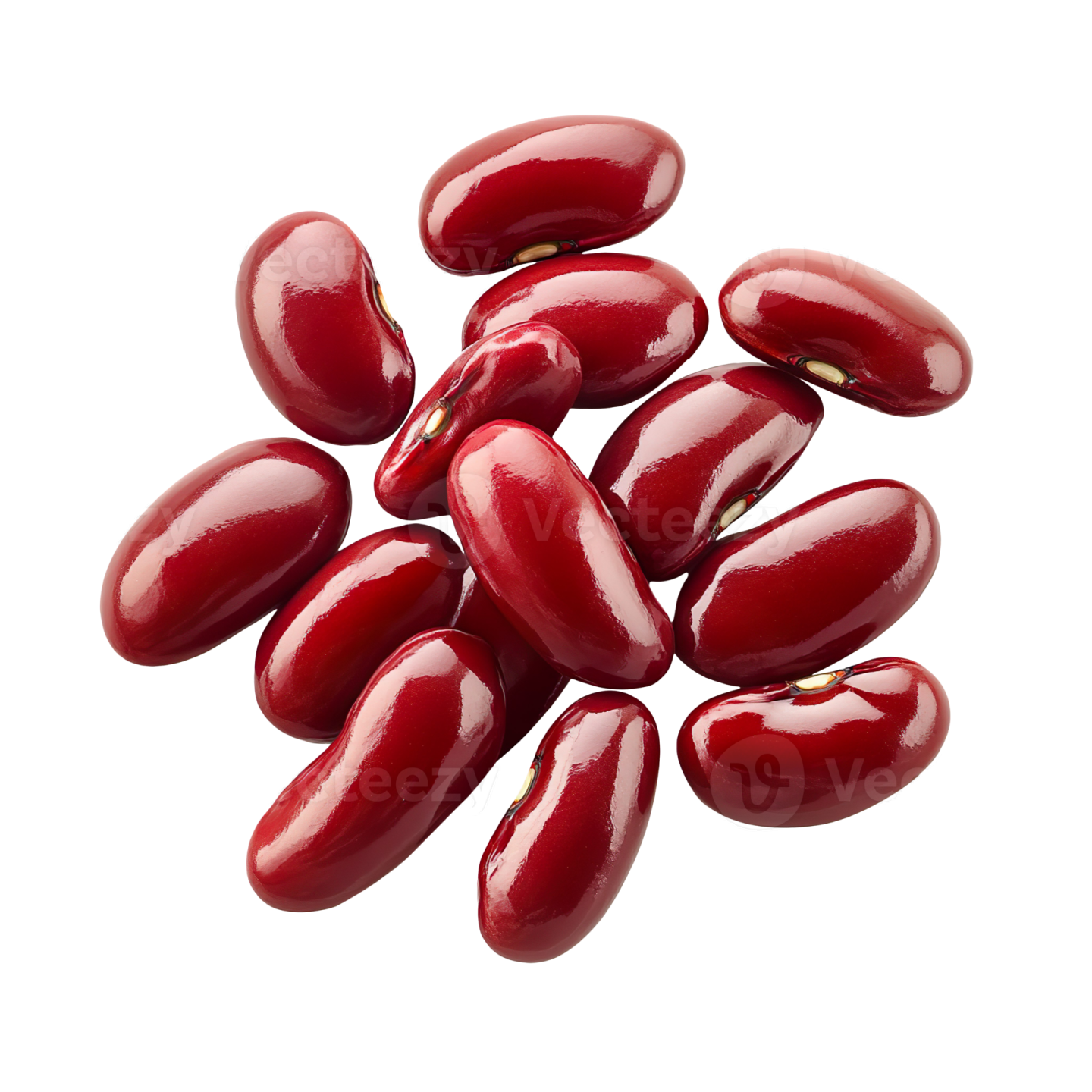 red beans on a white background