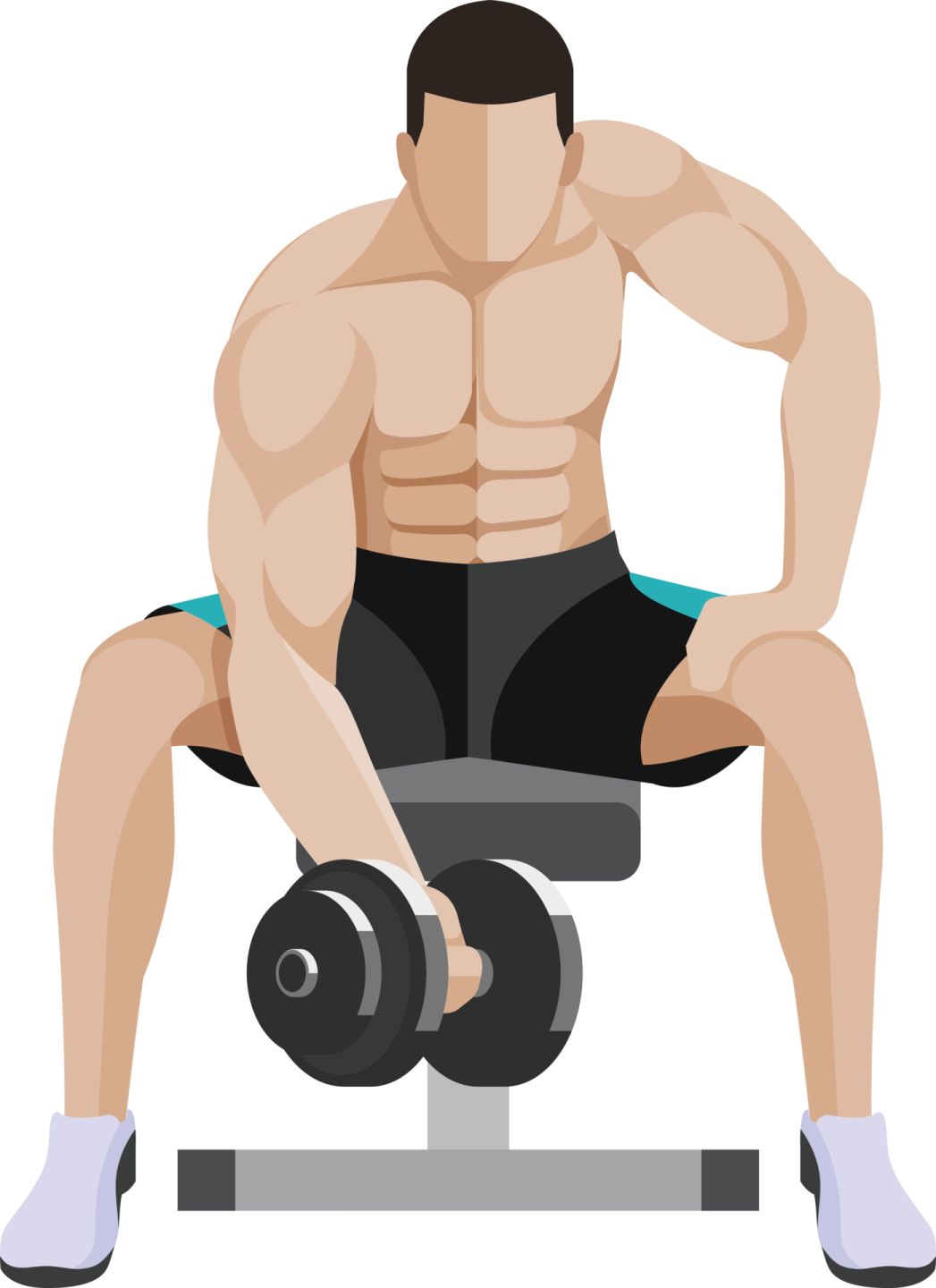 a man sitting on a bench with weights