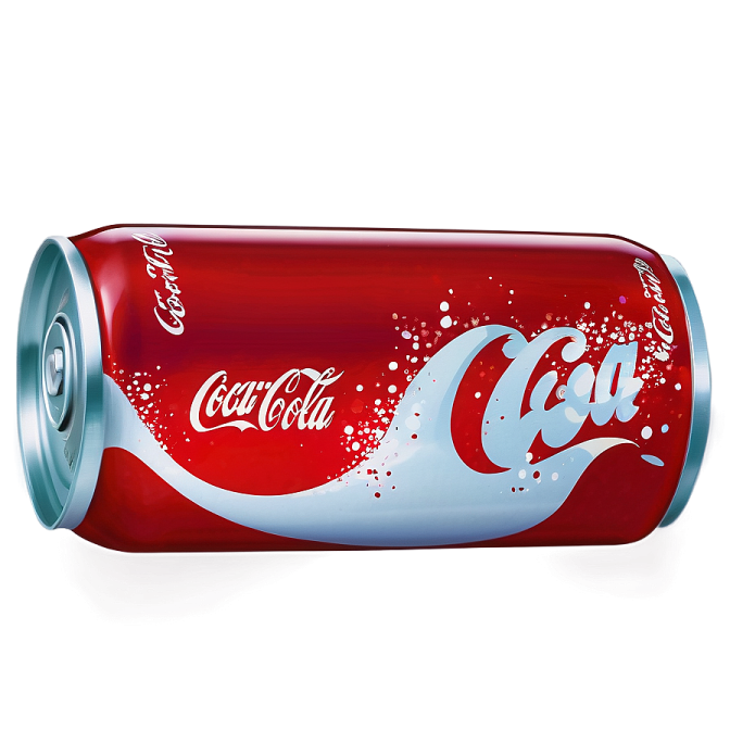 a can of coca on a white background