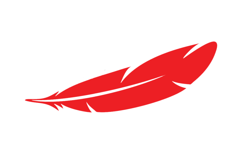 a red feather on a white background