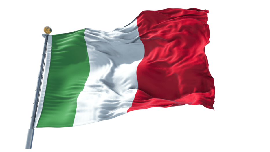 the flag of italy waving in the wind