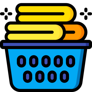 a basket full of laundry products