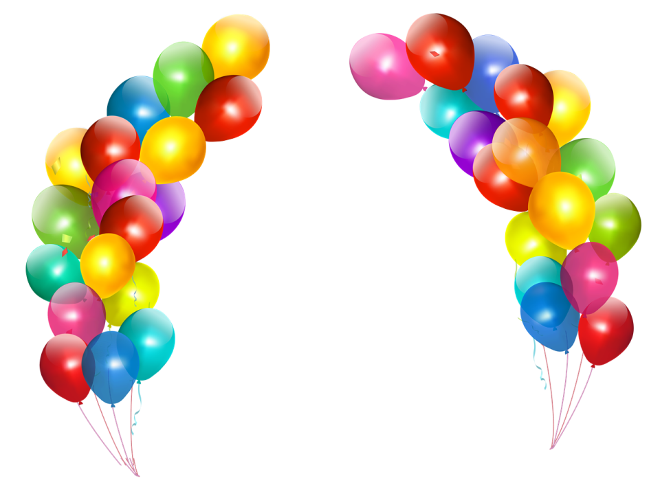 a bunch of balloons on a white background