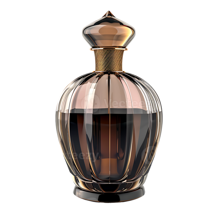 a bottle of perfume on a white background