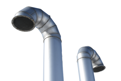 a close up of two metal pipes