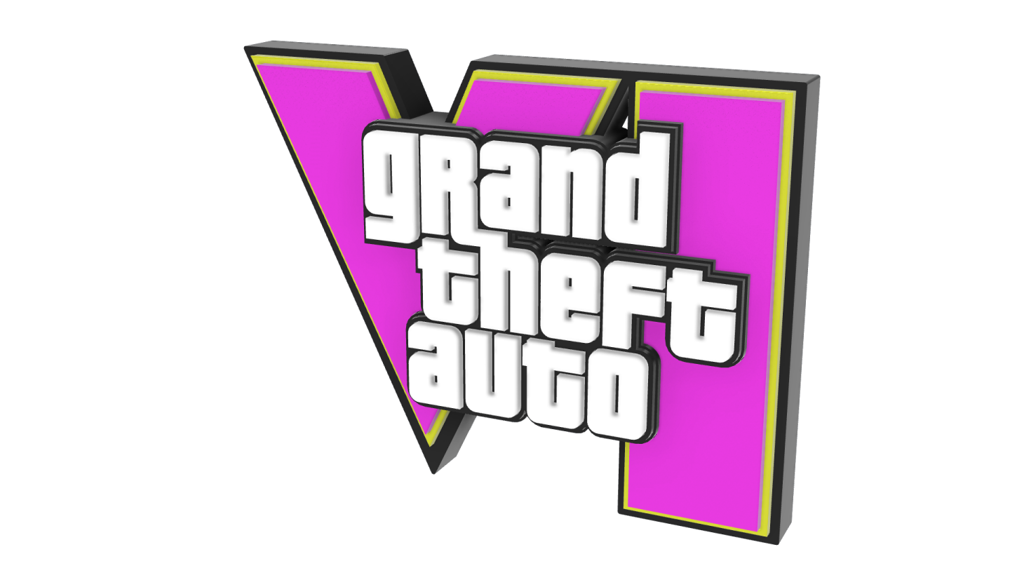 a pink and yellow logo with the letter v