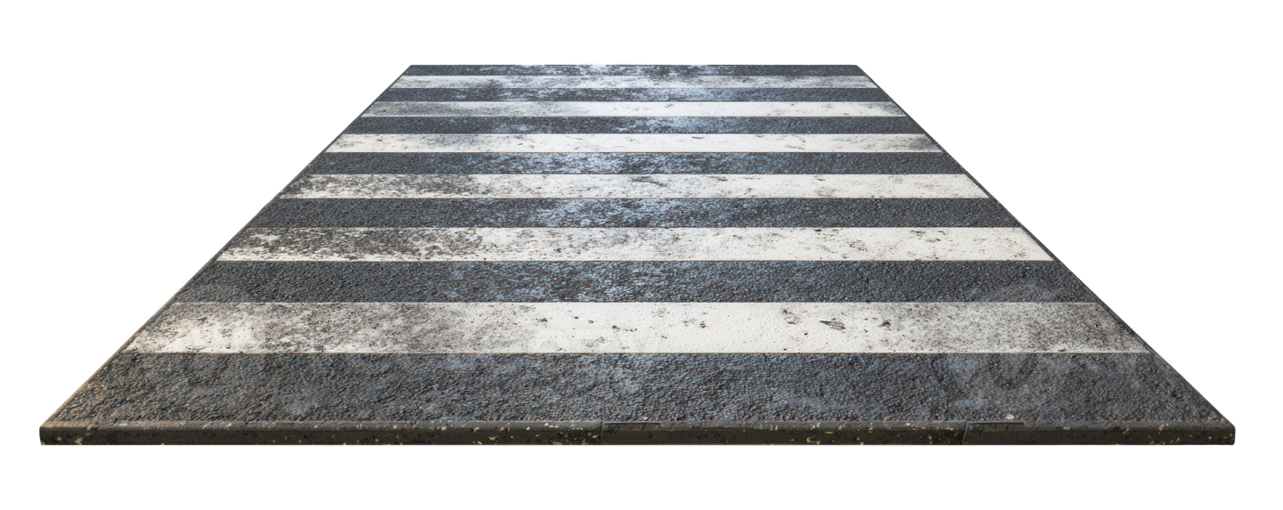 a black and white striped rug on a white background