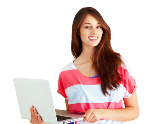 a young woman holding a laptop computer