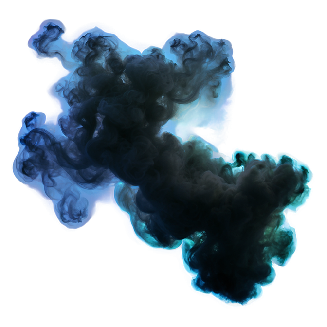 black smoke on a white background
