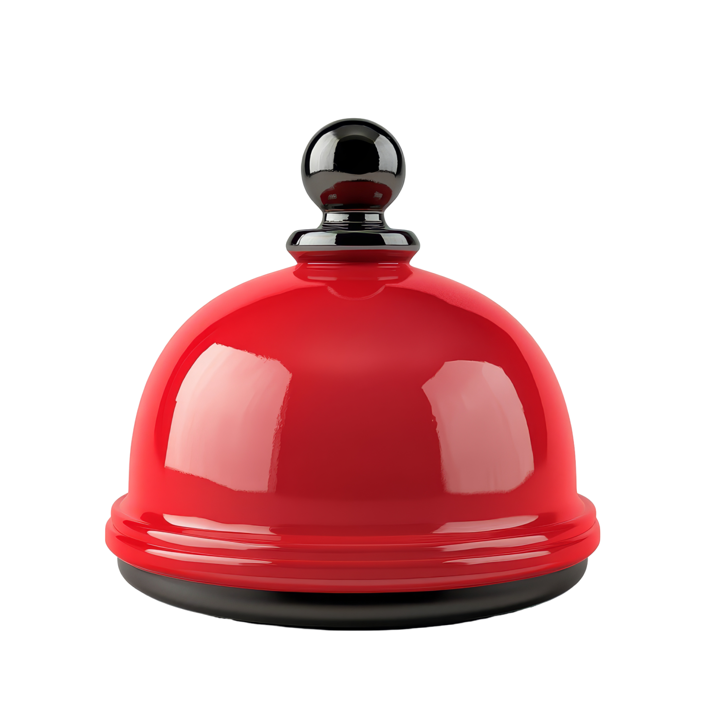 a red bell on a white background