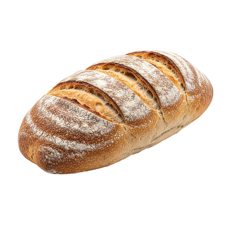 a loaf of bread on a white background