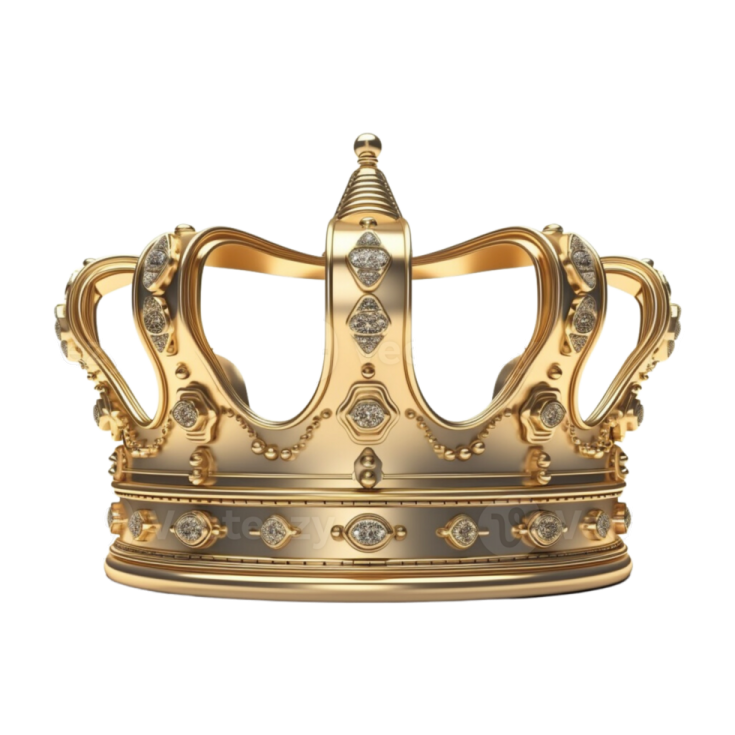 a gold crown on a white background
