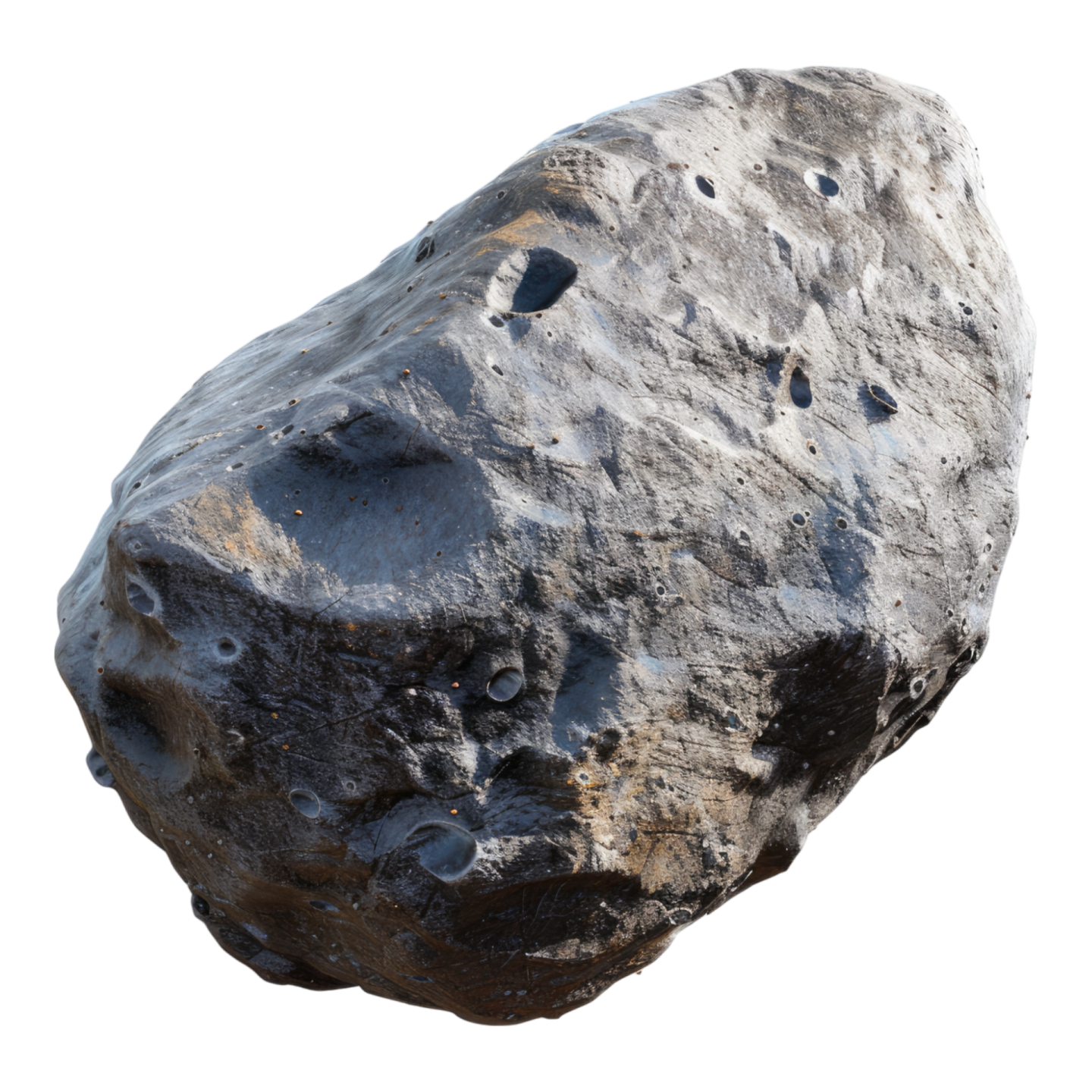 a large rock on a white background