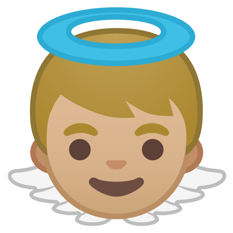 an angel with a halo on his head